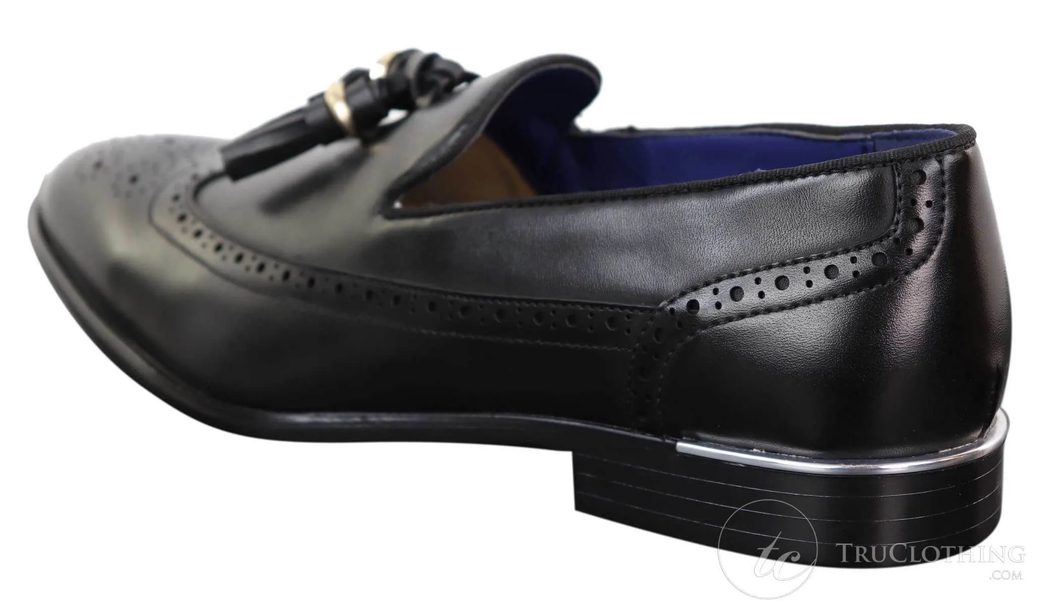 Mens Black Tassel Brogue Shoes