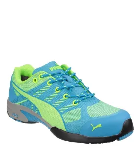 Mens charge low safety trainers blue/lime green Puma