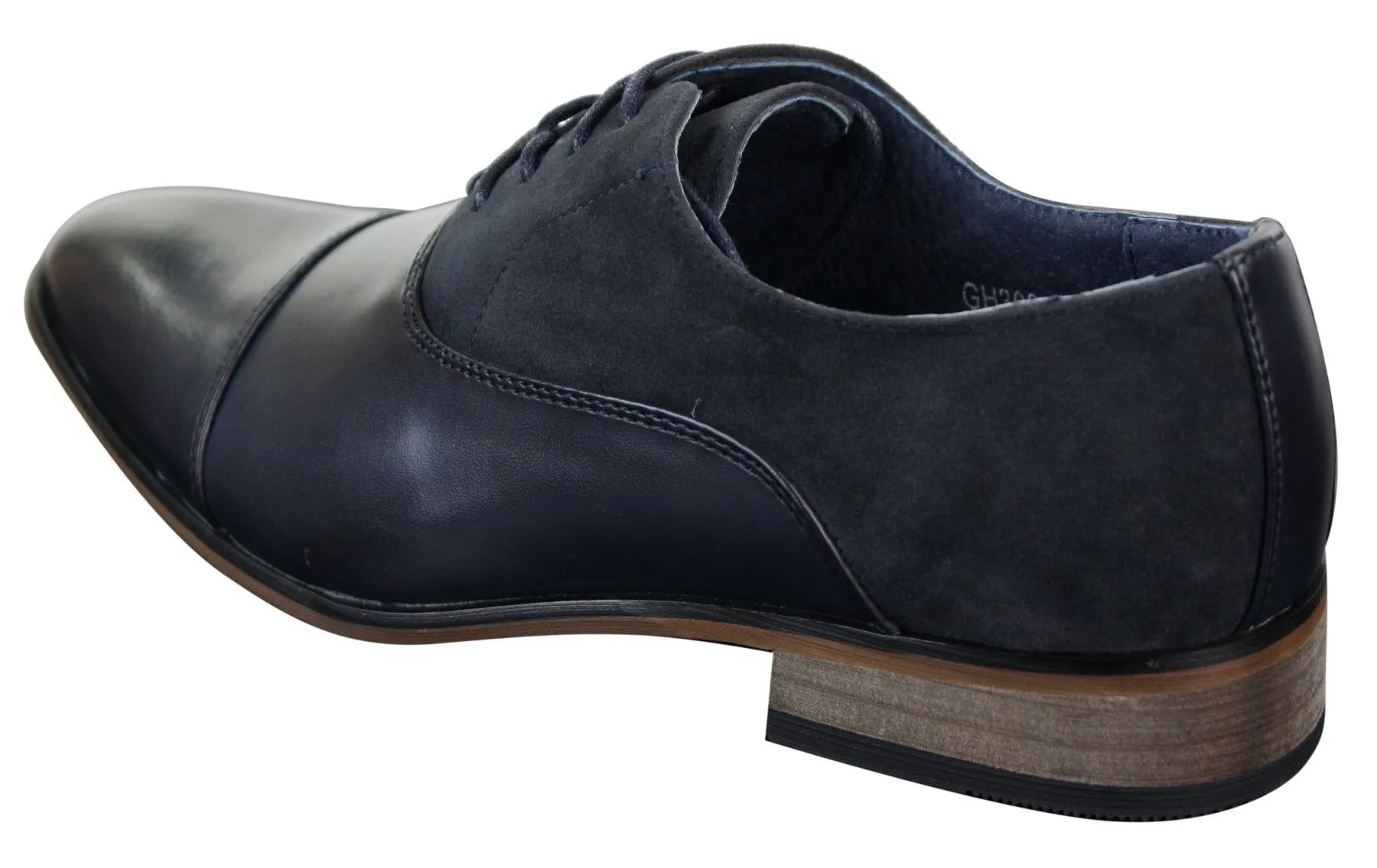 Mens Italian Leather & Suede Laced Smart Casual Brown Navy Black Designer Shoes