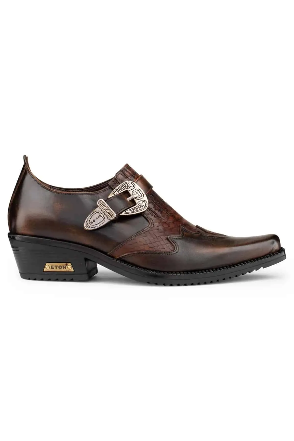 Mens Real Leather Riding Shoes with Buckle