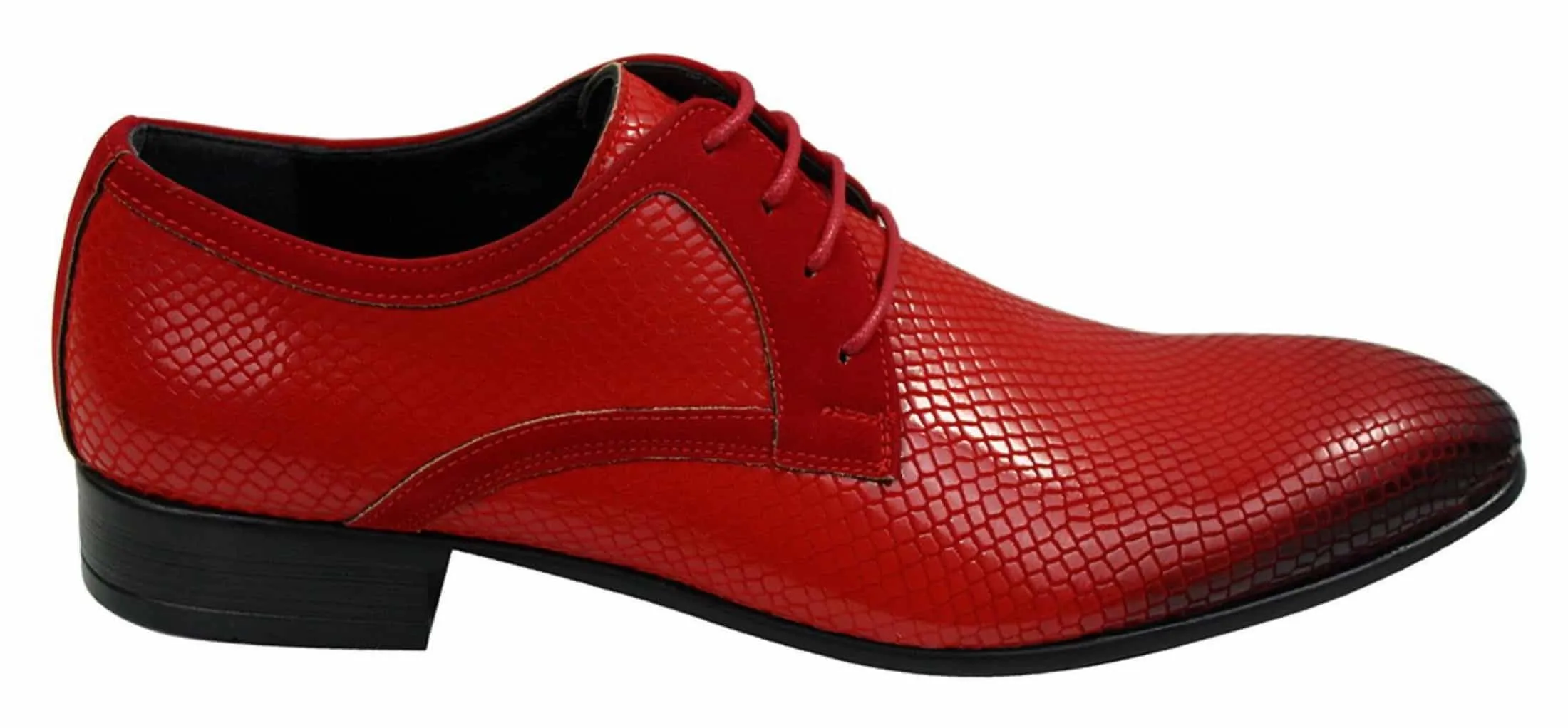 Mens Smart Formal Laced Navy Red Black Patent Crocodile Snake Leather Shiny Shoes