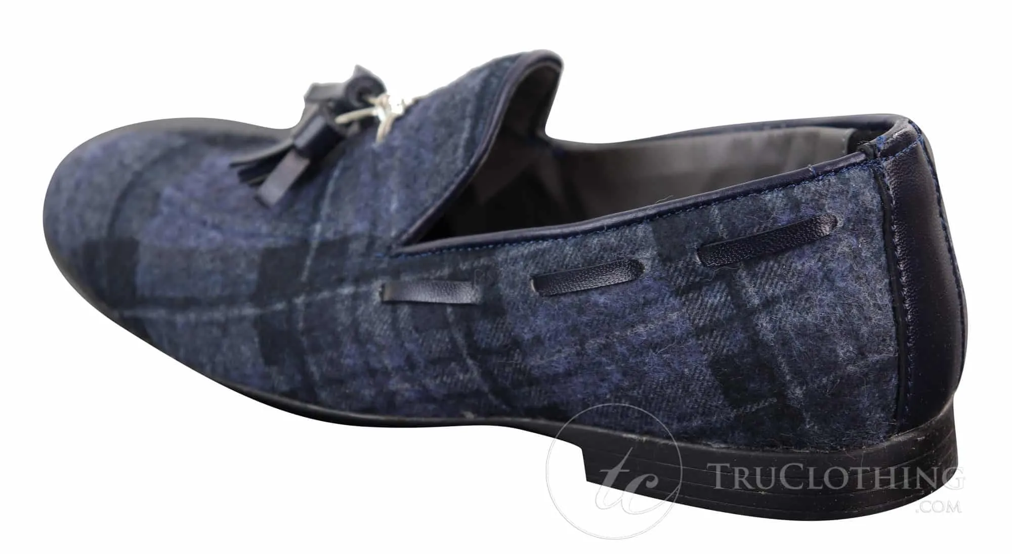 Mens Tweed Check Tassle Shoes