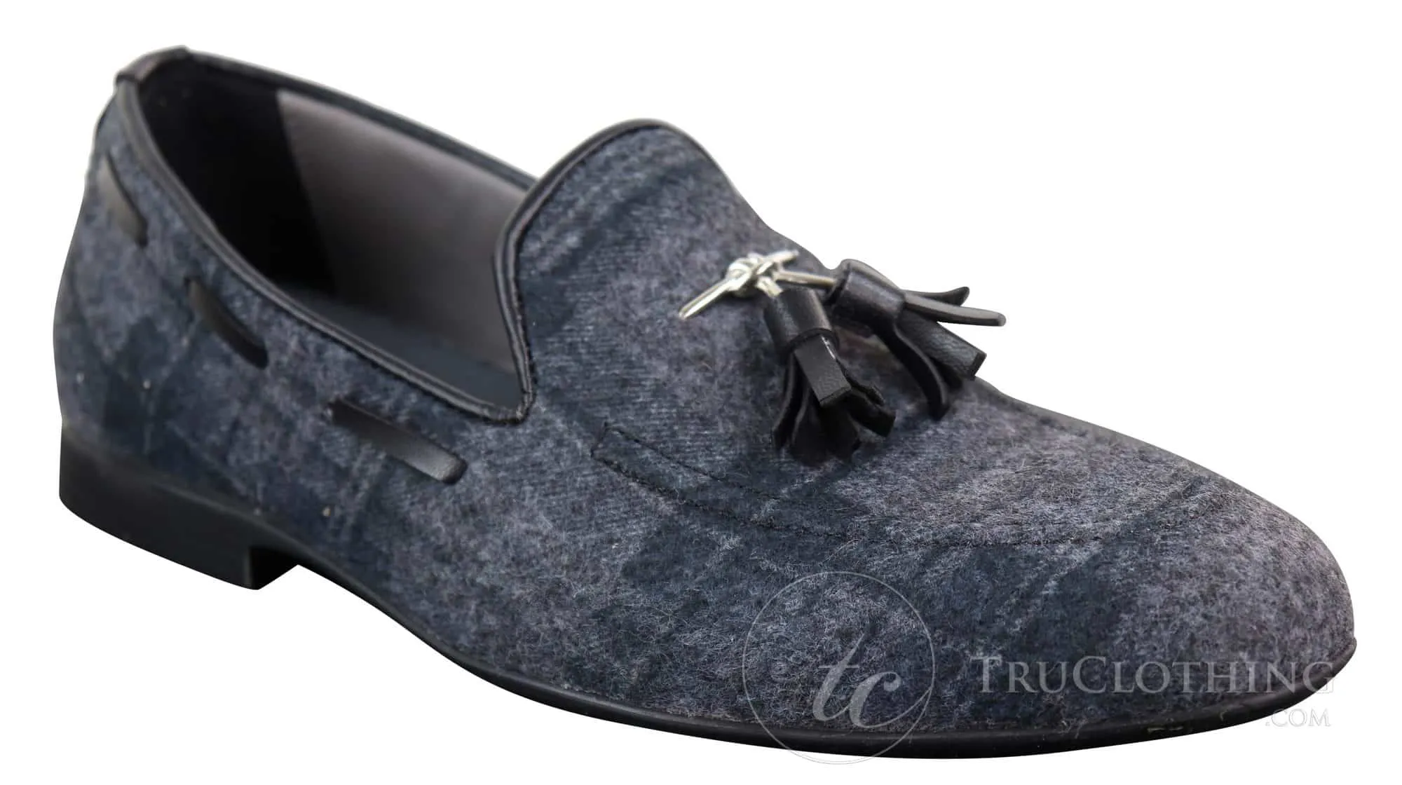 Mens Tweed Check Tassle Shoes