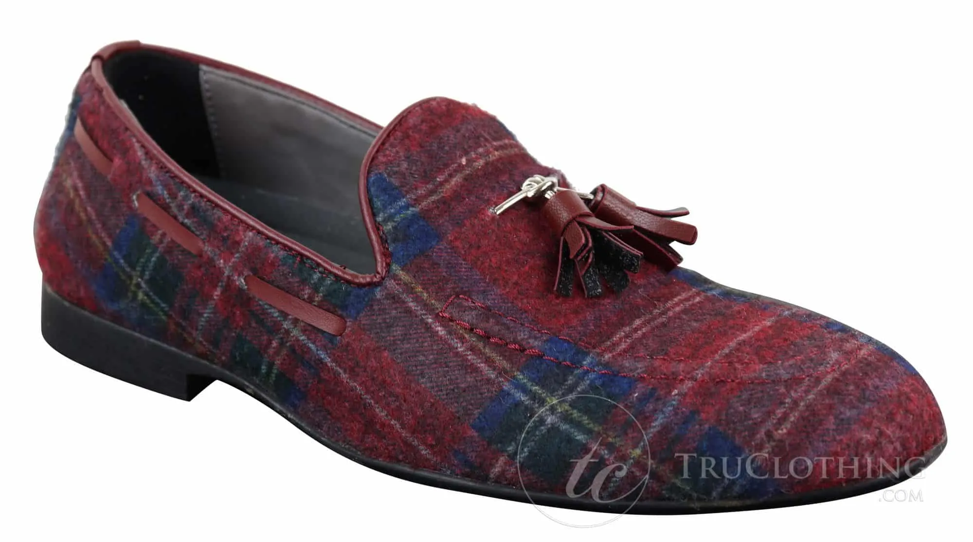 Mens Tweed Check Tassle Shoes