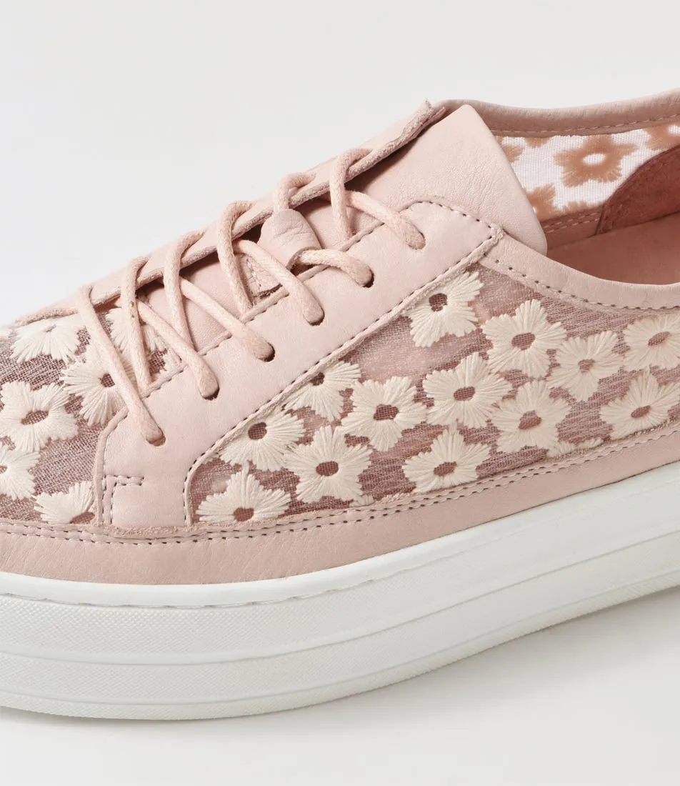 MIDAS Sirena Dusty Pink Leather Flower Sneakers