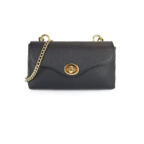 Monkee's Jewelry & Accessories Lina Leather Mini Bag- Navy