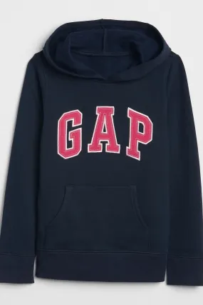 Navy Blue/Pink Logo Overhead Hoodie (4-13yrs)