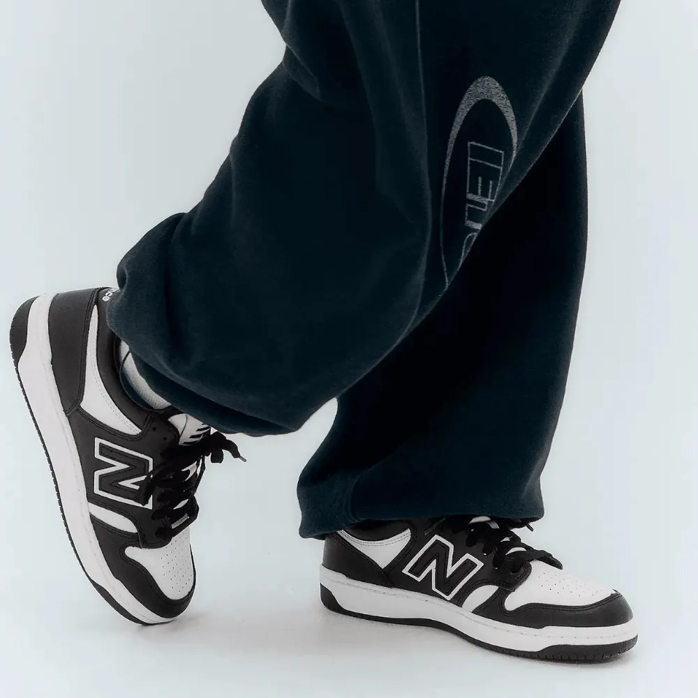 New Balance 480 White & Black Trainers