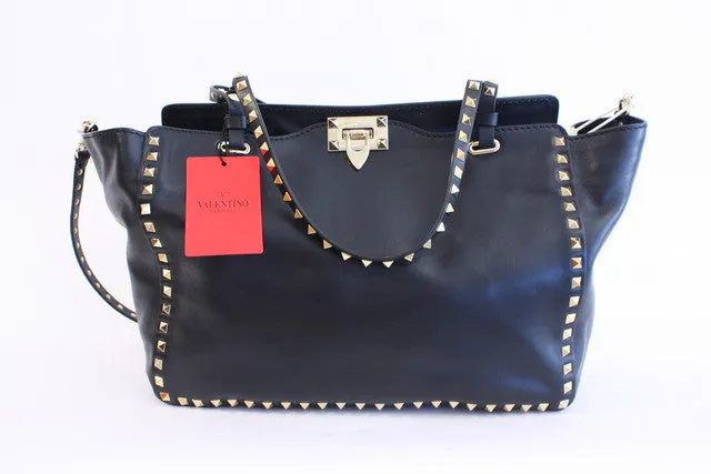 New VALENTINO The Rockstud Medium Leather Trapeze Bag