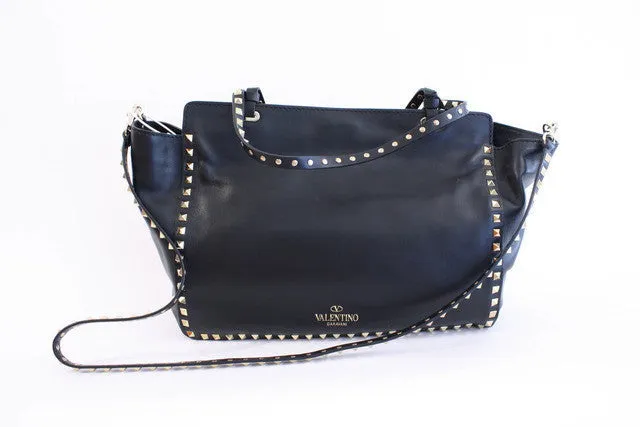 New VALENTINO The Rockstud Medium Leather Trapeze Bag