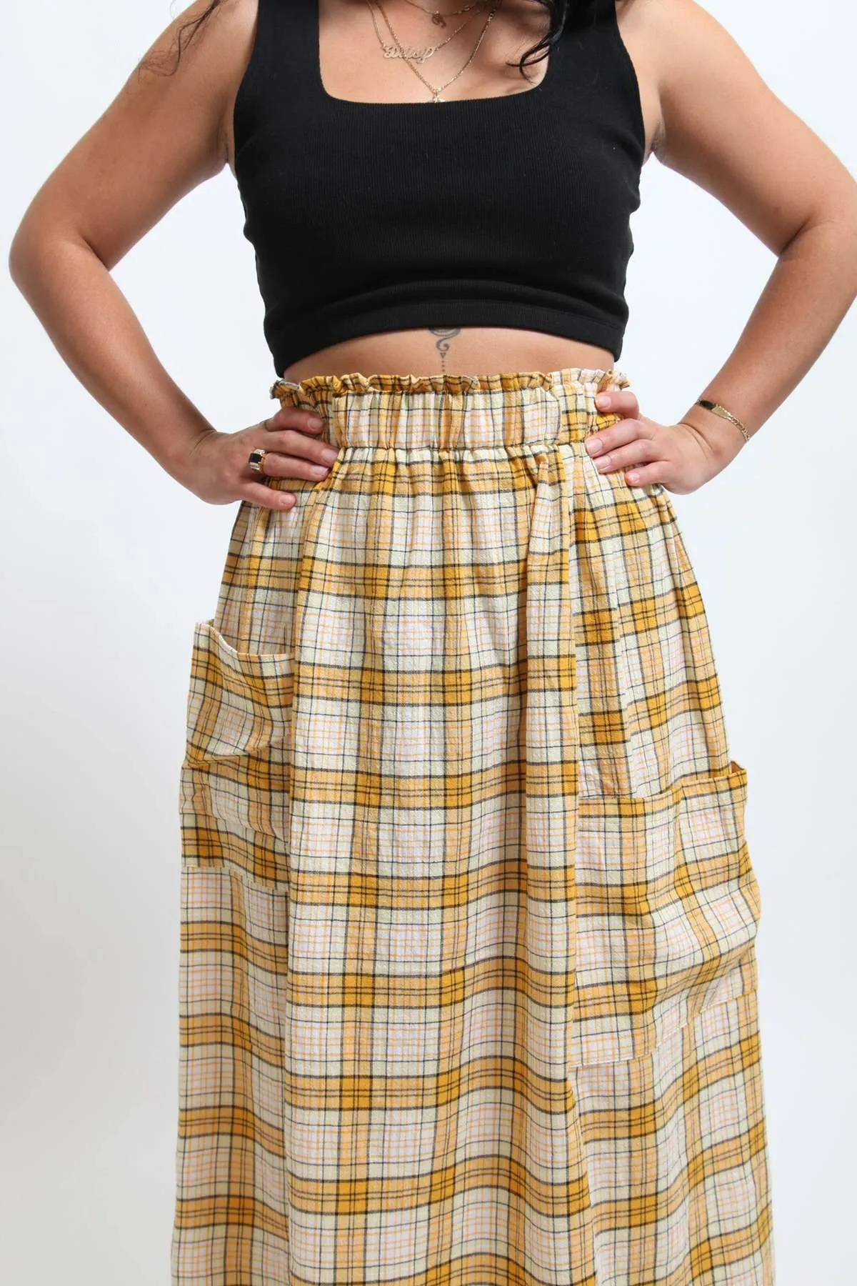 Novella Skirt - Yellow Plaid