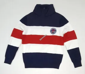 Nwt Polo Ralph Lauren White/Red/Navy Polo Sport 12M Yacht Hooded Knit Sweatshirt