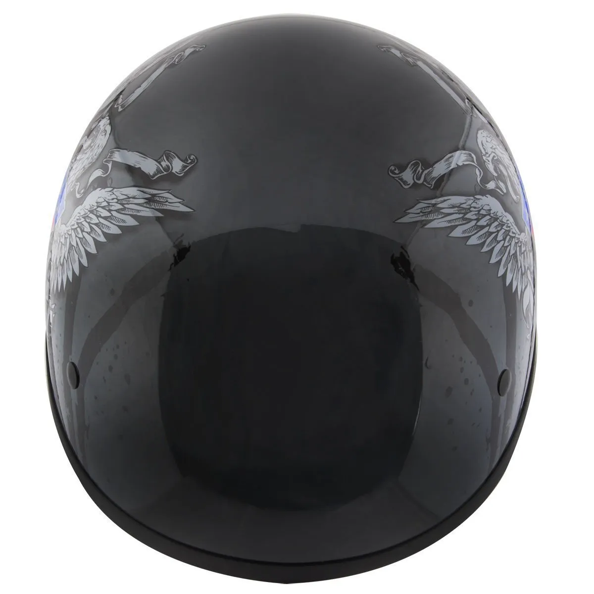 Outlaw Helmets HT1 Hustler Glossy Gray Ride Hard Half Helmet DOT Approved Motorcycle Half Helmet for Men & Women - Adult Unisex 