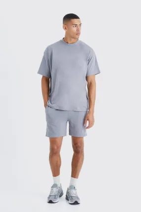 Oversized Short Length T-shirt & Short Set | boohooMAN UK