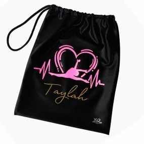 PERSONALISED HEARTBEAT BAG - FLURO PINK