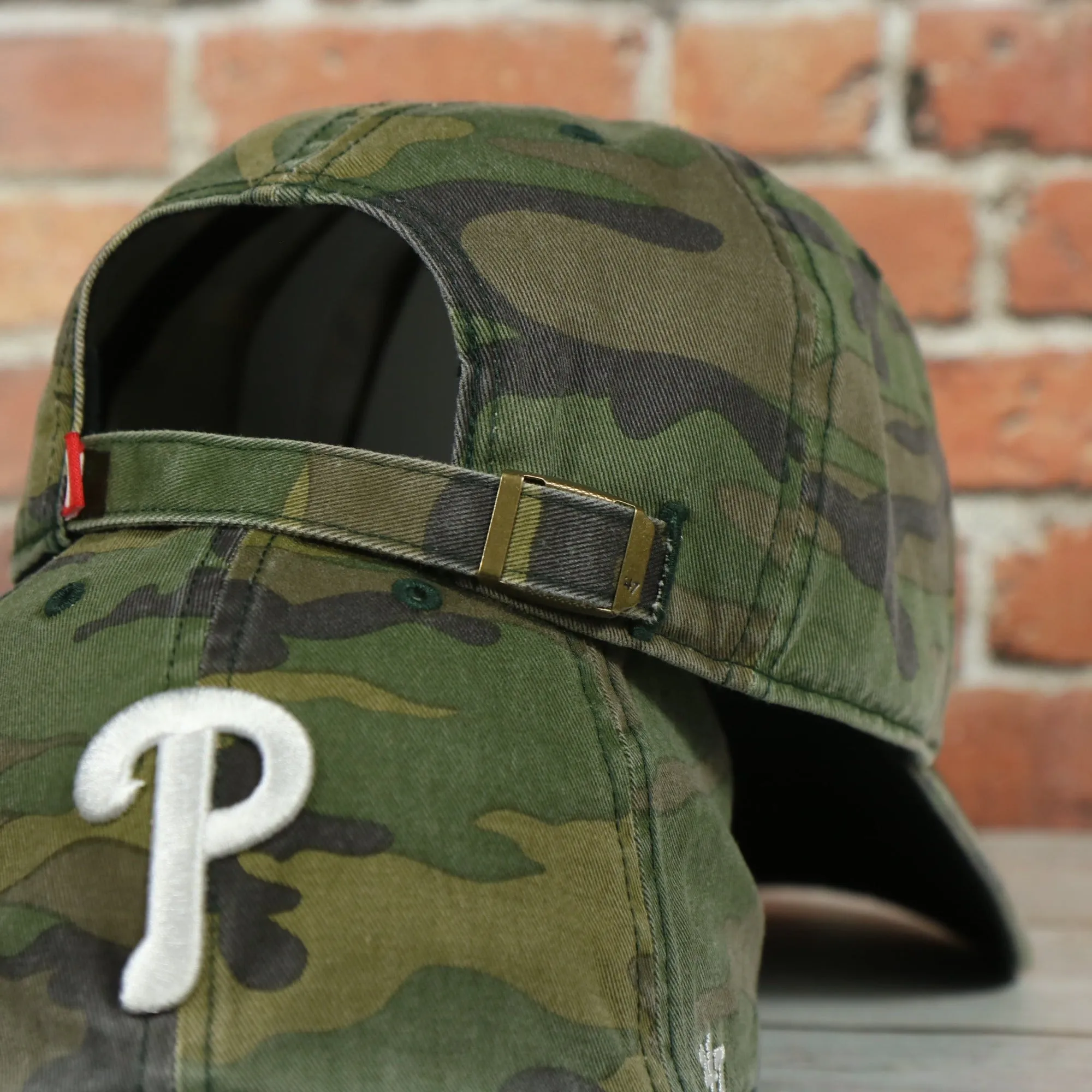 Philadelphia Phillies White Phillies Logo Camo Dad Hat | Camo Hat