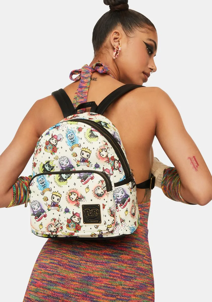 Pop By LF Disney Villains Tattoo AOP Mini Backpack-