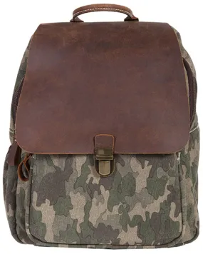 Product Name:  Scully Brown Leather & Camo Backpack