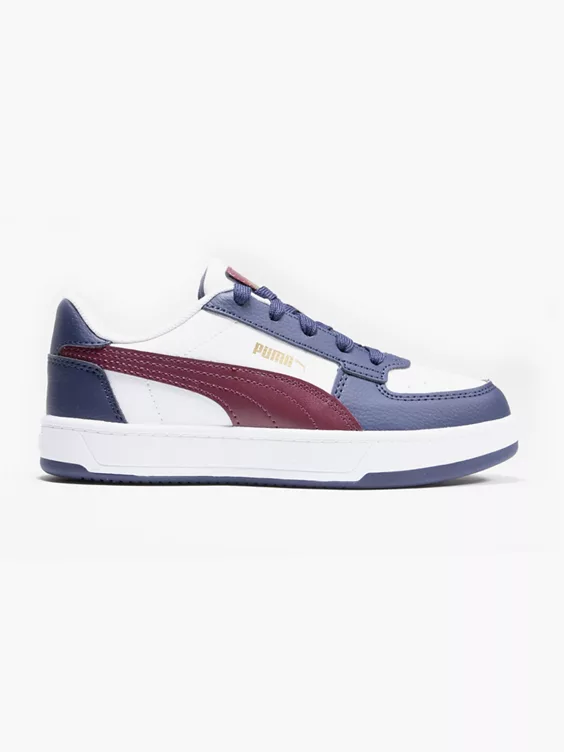 Puma  Junior Boys Puma White/Dark Blue Caven 2.0 Block PS Trainers