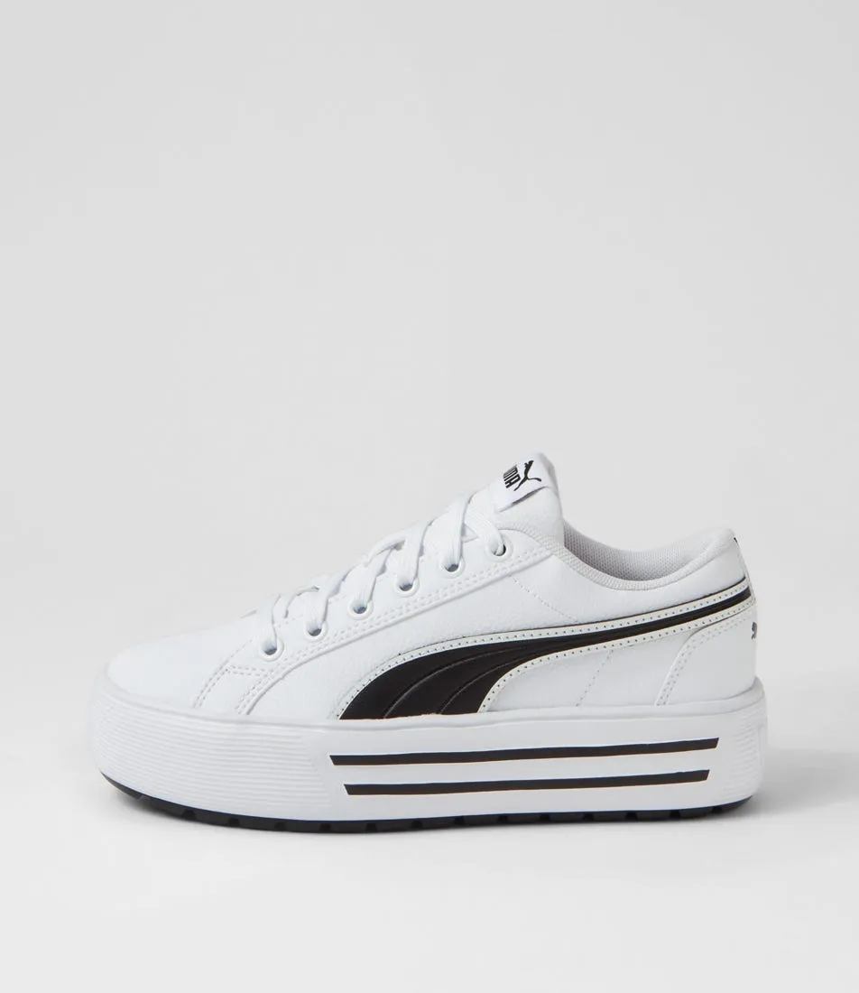 PUMA Kaia 2 White Black Leather Sneakers