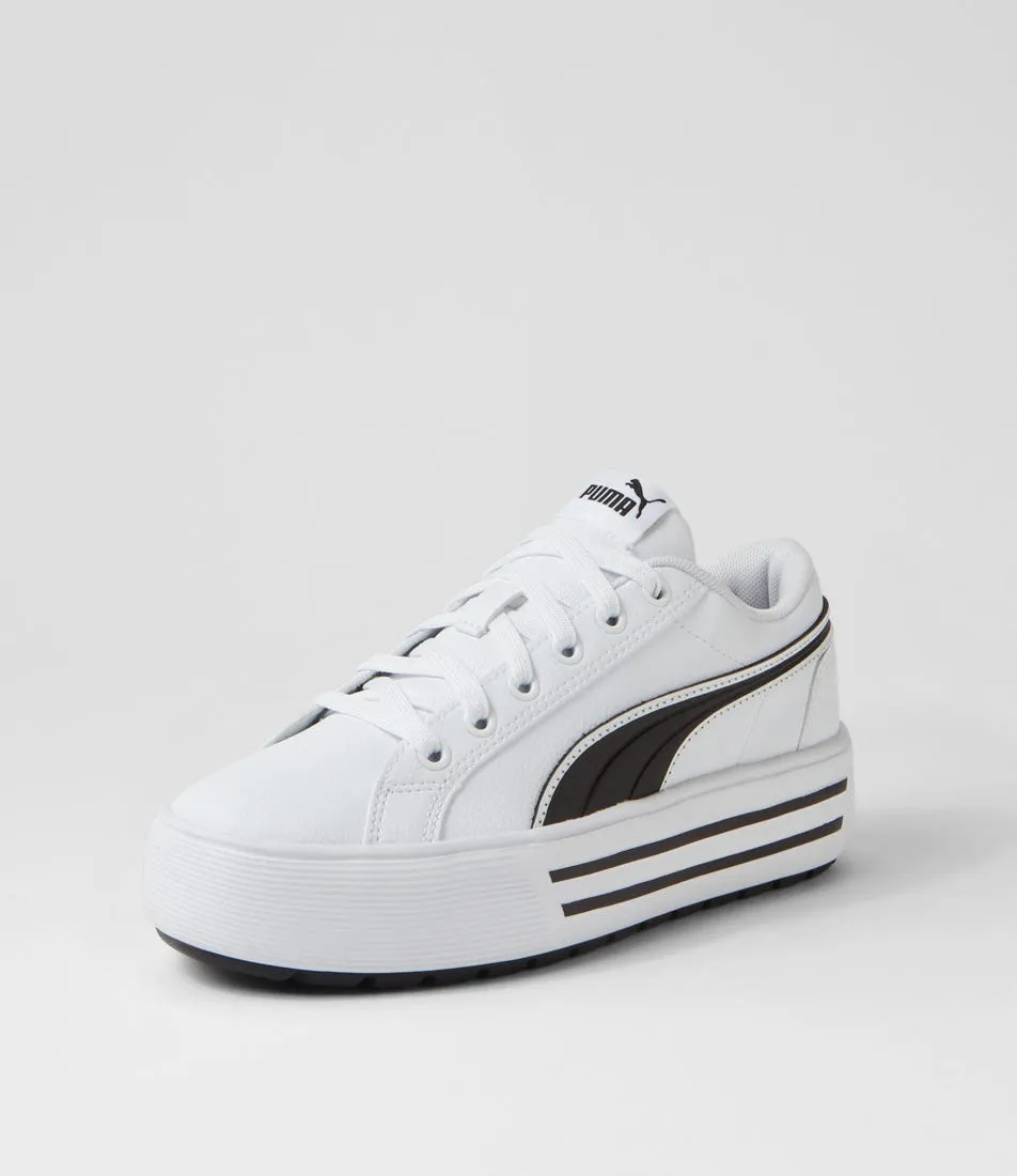 PUMA Kaia 2 White Black Leather Sneakers