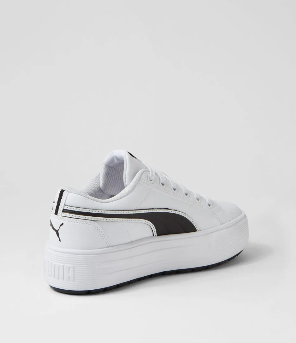 PUMA Kaia 2 White Black Leather Sneakers