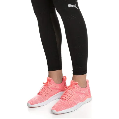 Puma Womens Ignite Flash EvoKnit Sneakers - Bright Peach/Puma White