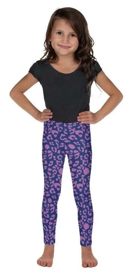 Purple Leopard Print Kid's Leggings