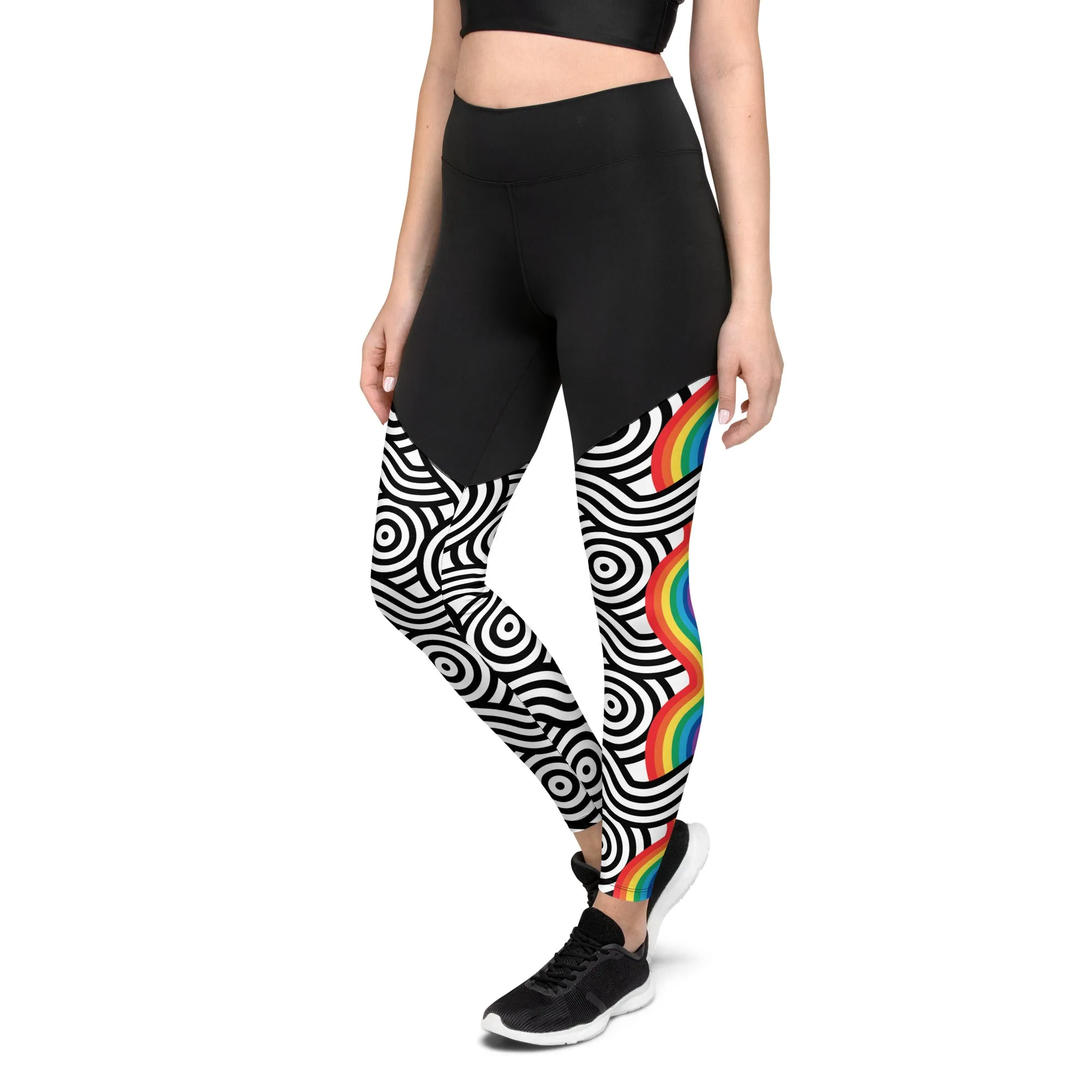 Rainbow Lines Compression Leggings