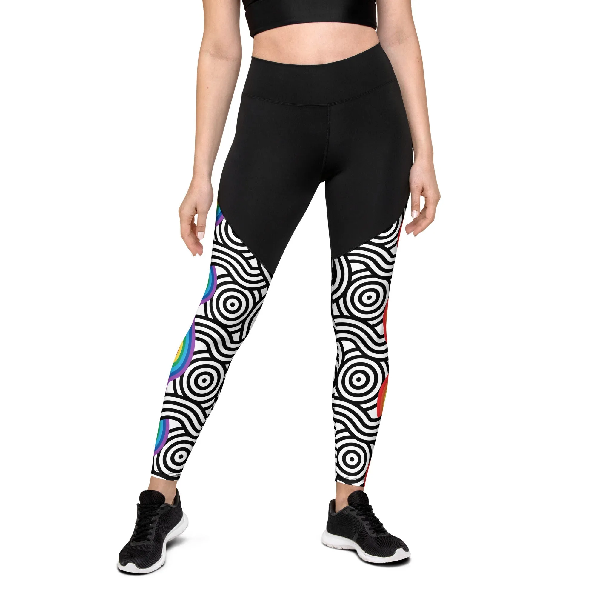 Rainbow Lines Compression Leggings