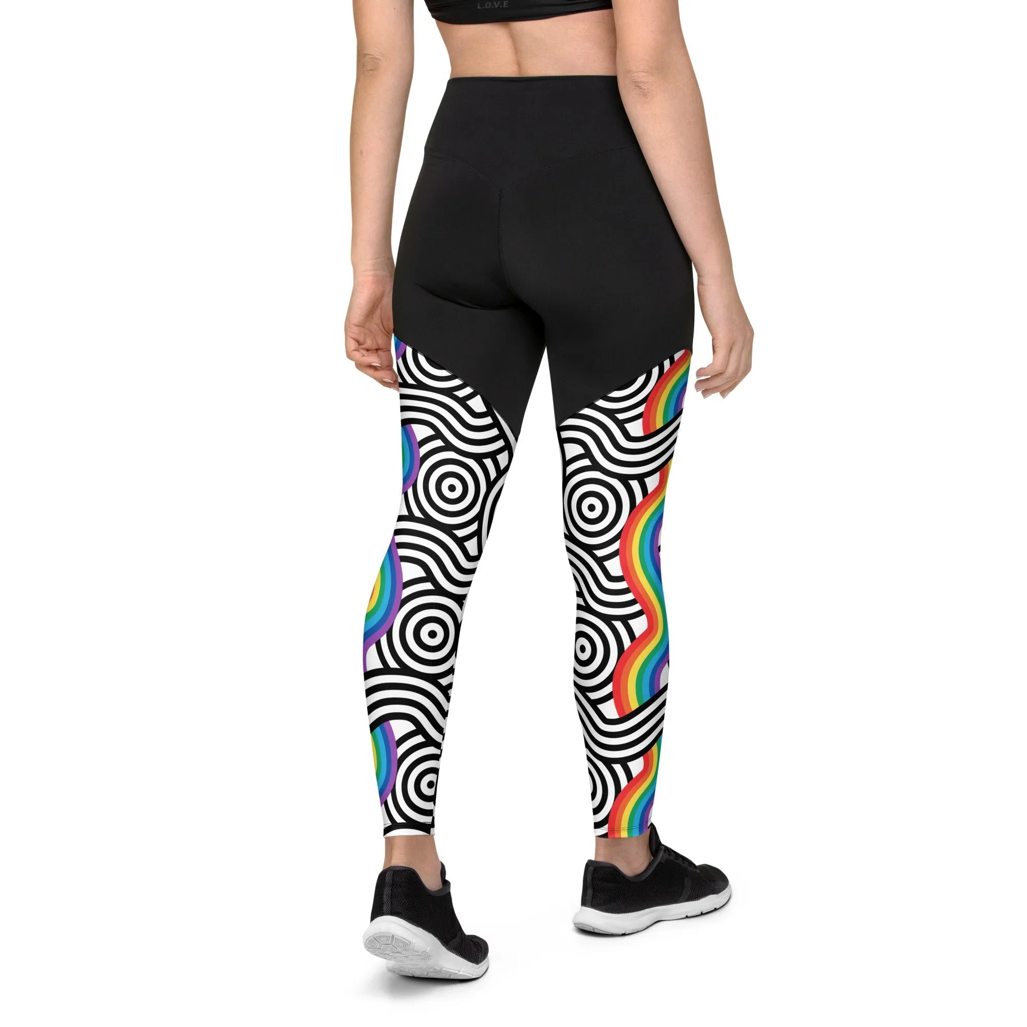 Rainbow Lines Compression Leggings