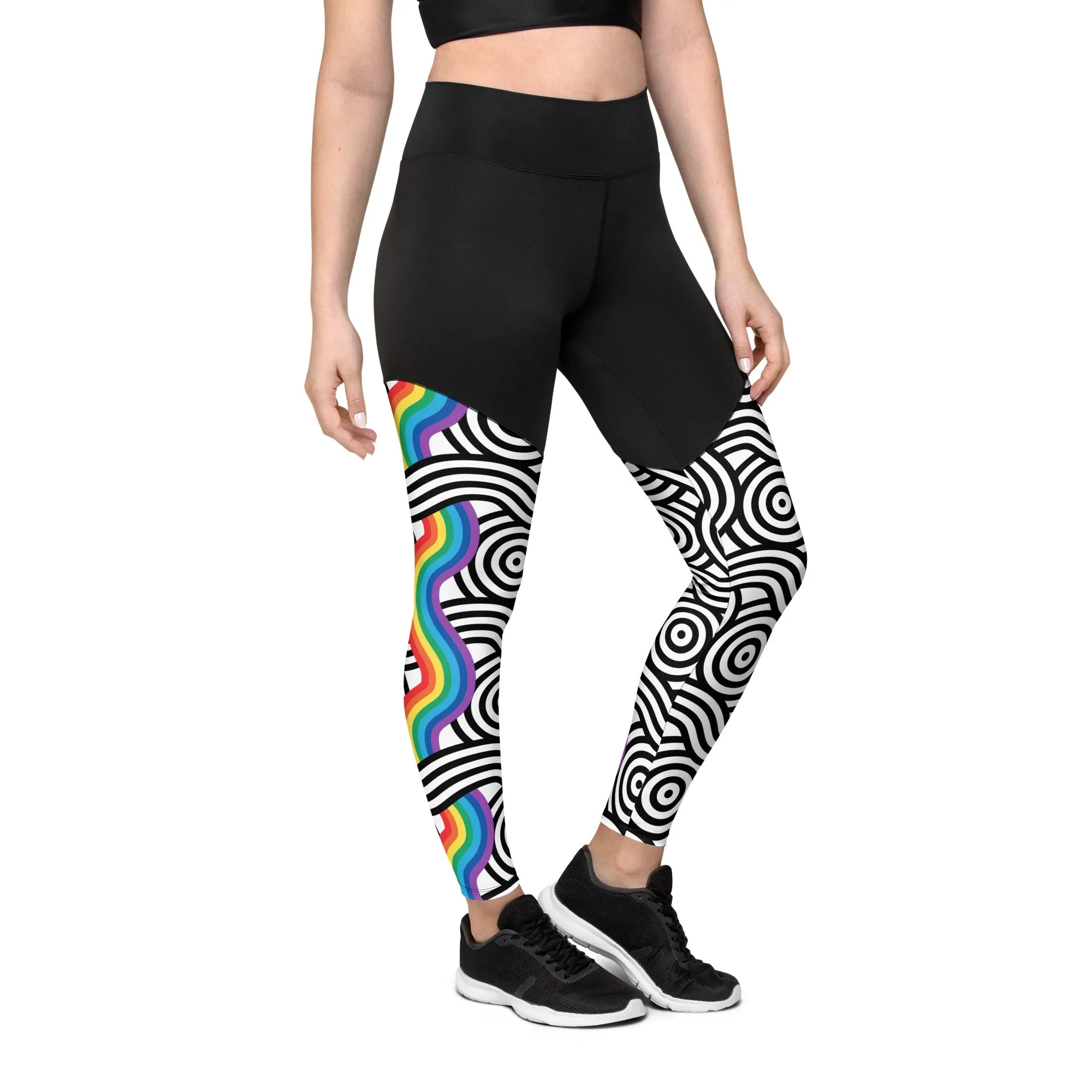 Rainbow Lines Compression Leggings