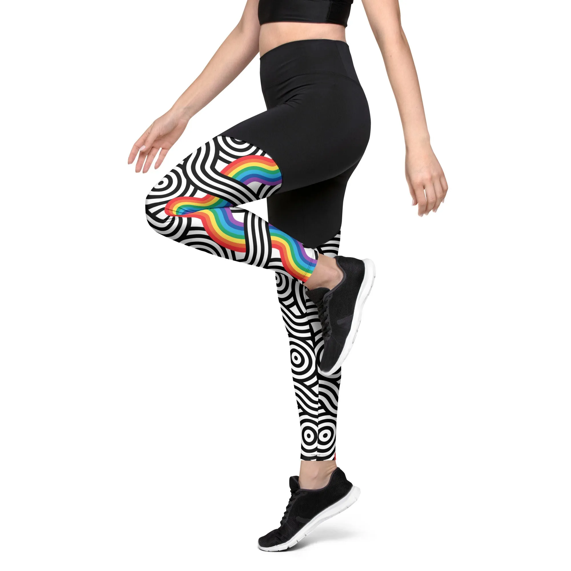 Rainbow Lines Compression Leggings