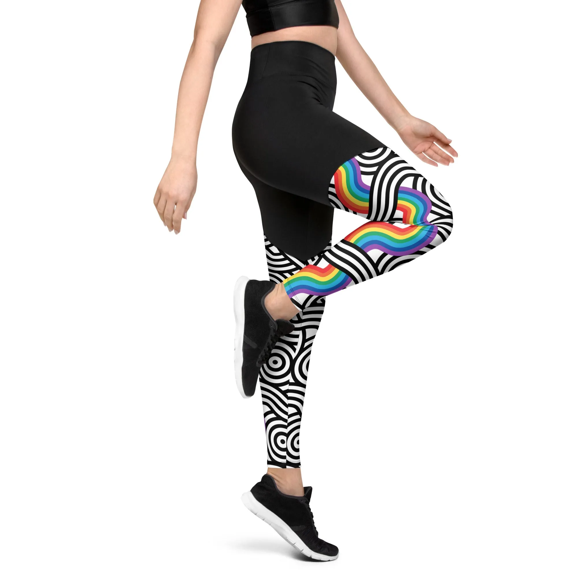 Rainbow Lines Compression Leggings