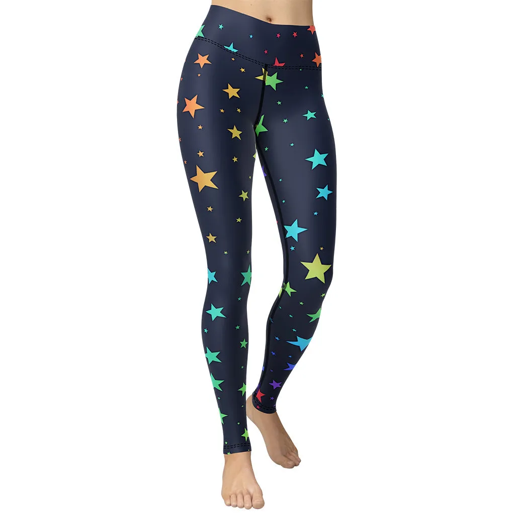 Rainbow Stars Yoga Leggings