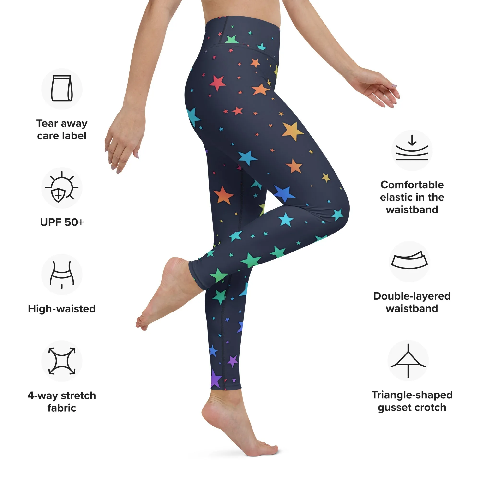 Rainbow Stars Yoga Leggings