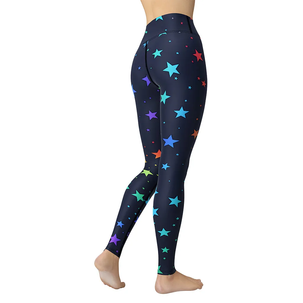 Rainbow Stars Yoga Leggings