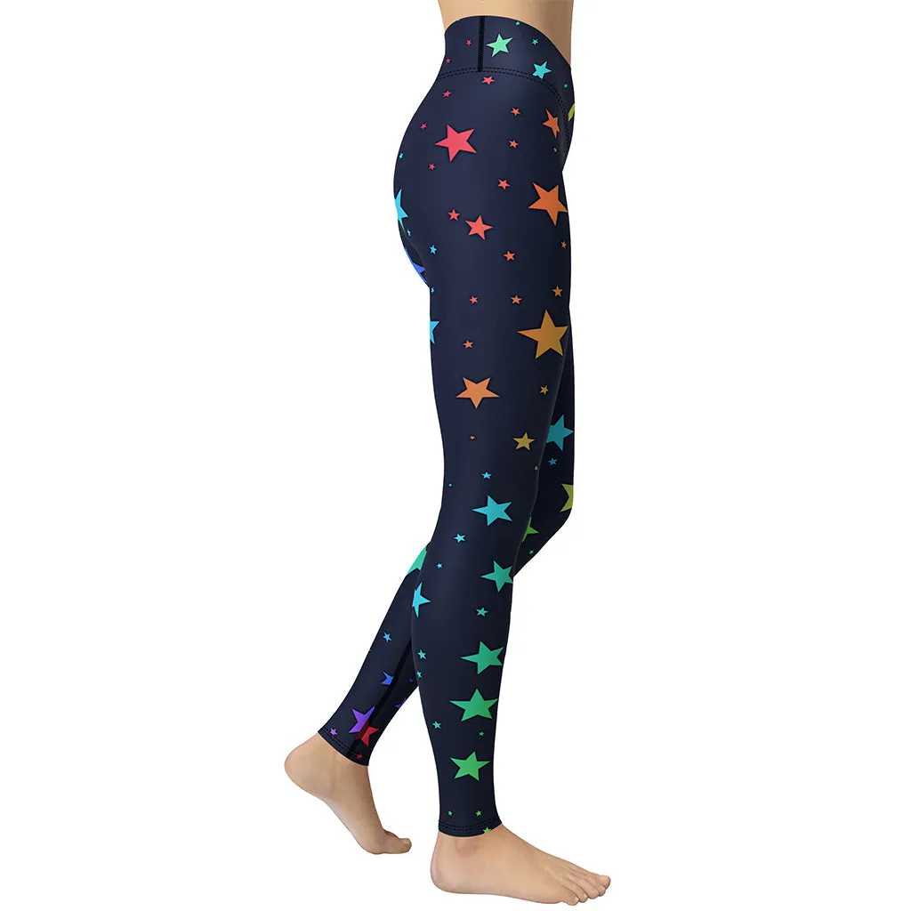 Rainbow Stars Yoga Leggings