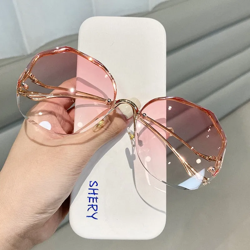 Rimless Sunglasses Fashion Sunglasses Women