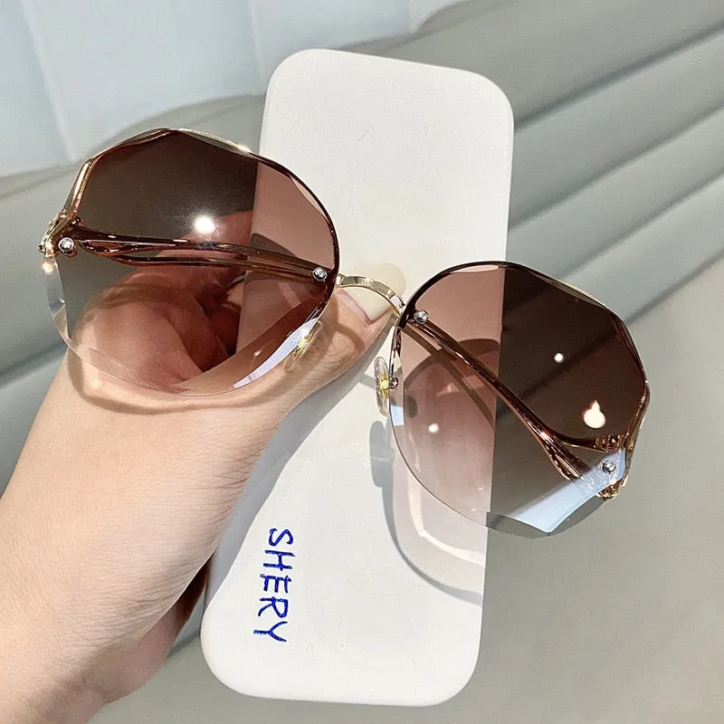 Rimless Sunglasses Fashion Sunglasses Women