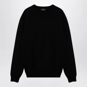 Roberto Collina    Roberto Collina Black Merino Wool Crew Neck Pullover