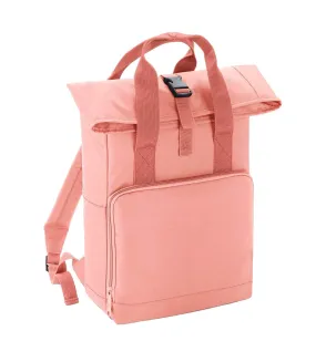 Roll top twin handle backpack one size blush pink Bagbase