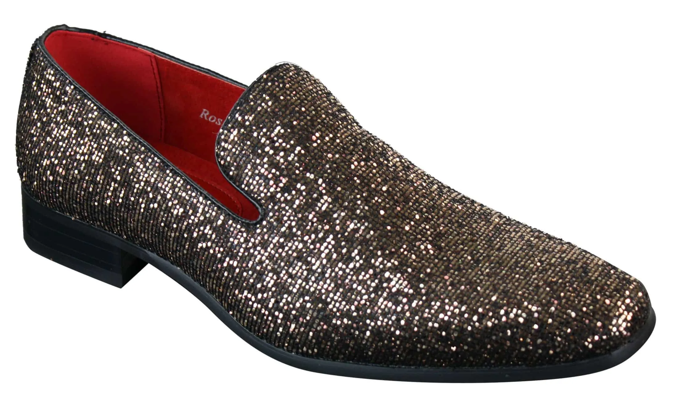 Rossellini Eastend Mens Shiny Slip On Glitter Shoes Party Smart Patent Leather