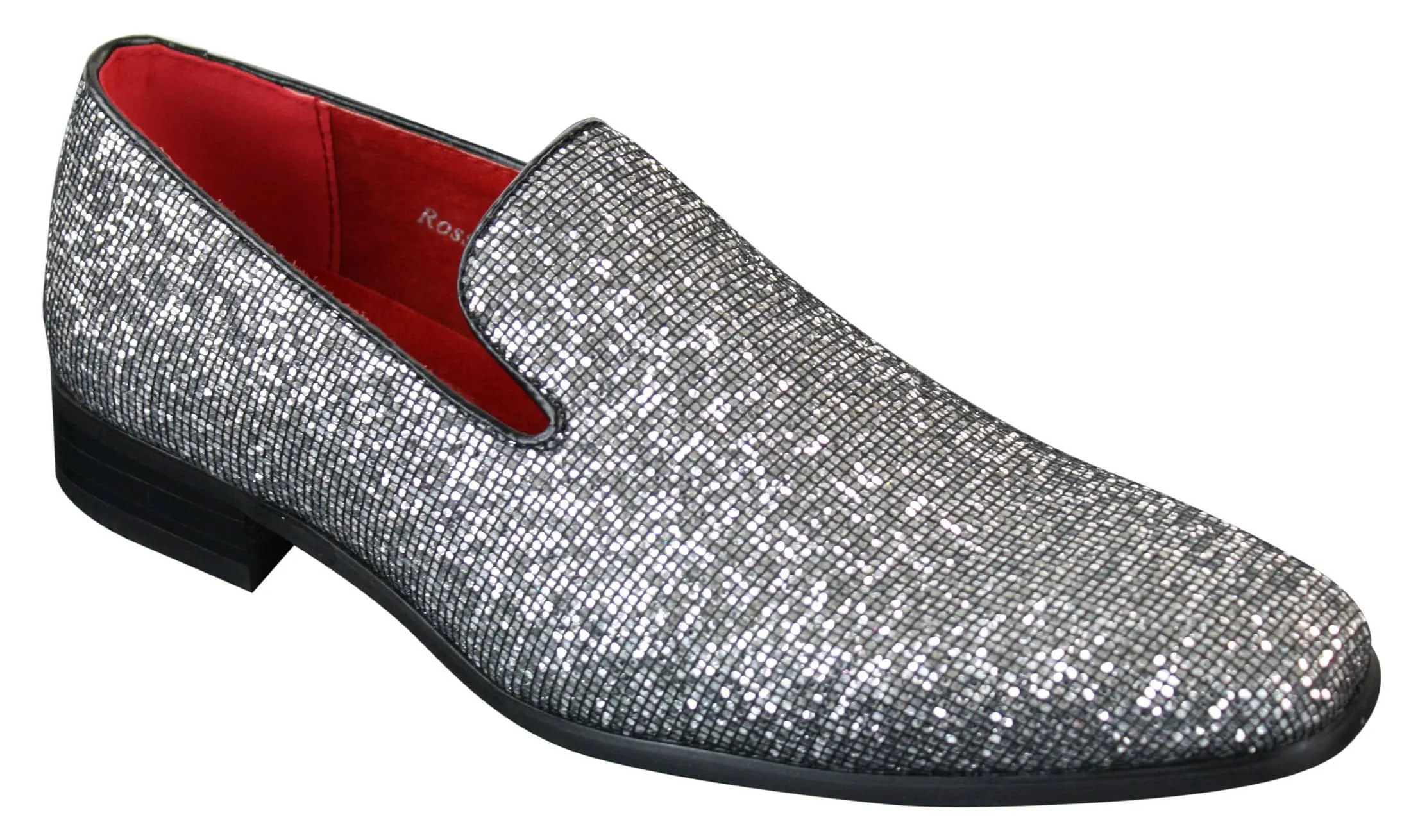 Rossellini Eastend Mens Shiny Slip On Glitter Shoes Party Smart Patent Leather