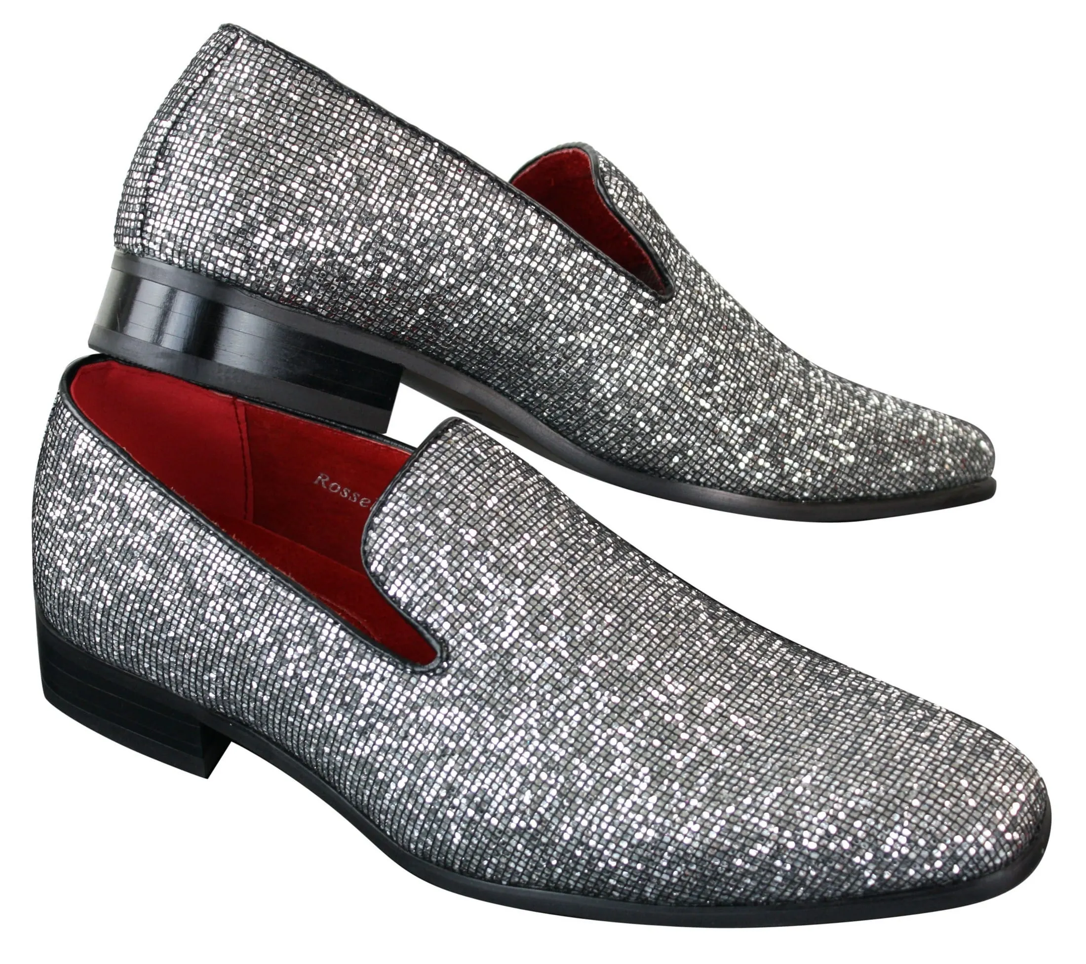 Rossellini Eastend Mens Shiny Slip On Glitter Shoes Party Smart Patent Leather