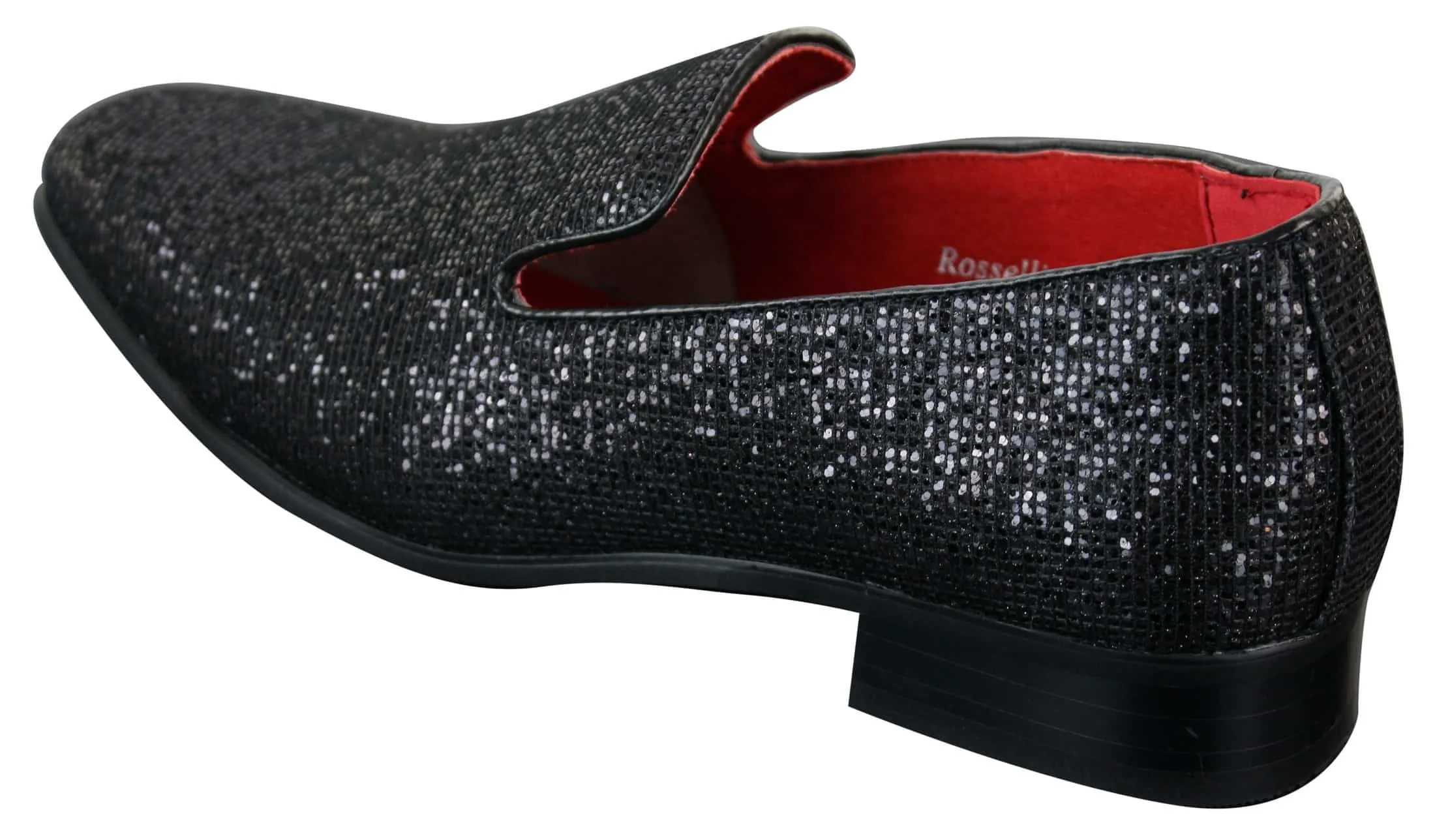 Rossellini Eastend Mens Shiny Slip On Glitter Shoes Party Smart Patent Leather