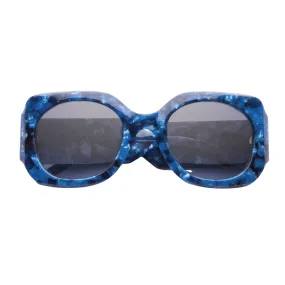 Round Acetate Sunglasses - Denim Blue