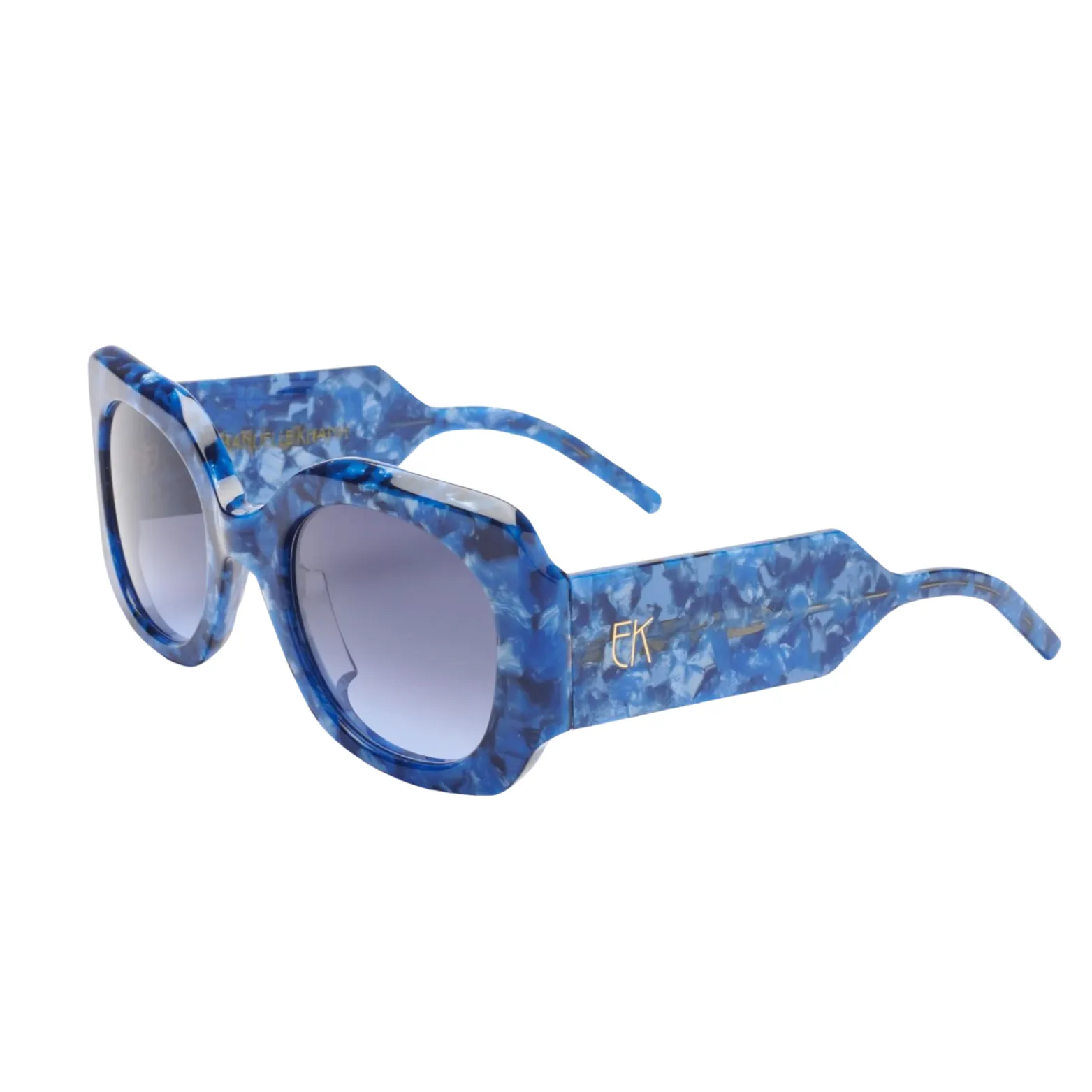 Round Acetate Sunglasses - Denim Blue