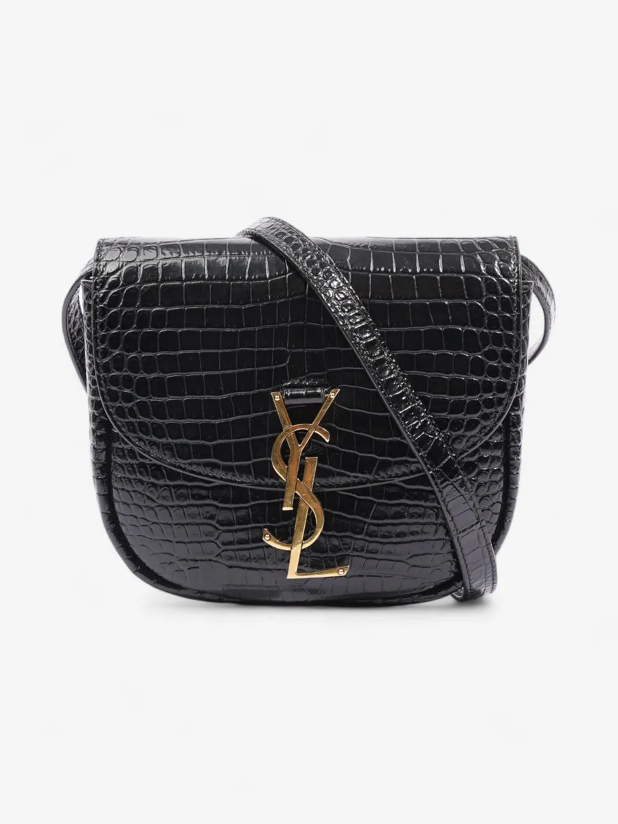 Saint Laurent Kaia Shoulder Bag Black Embossed Leather Small