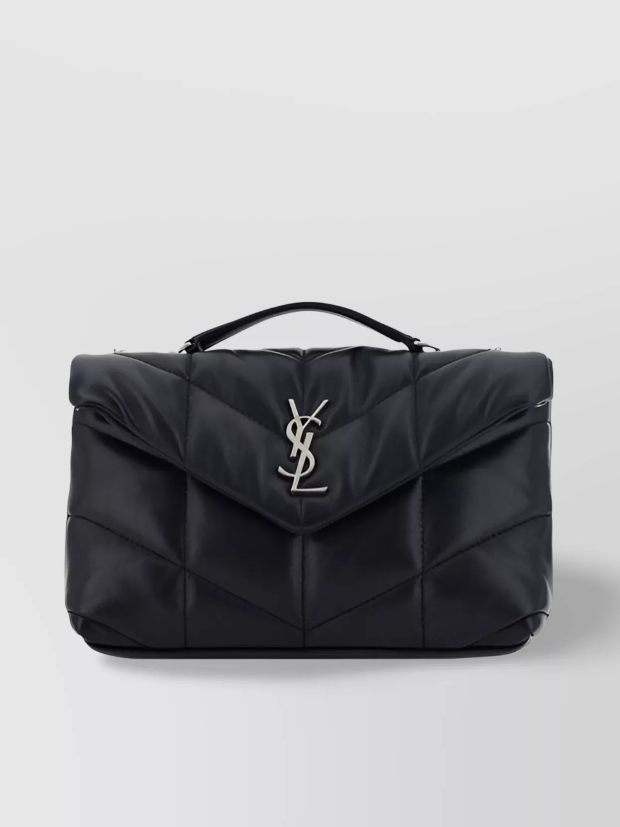 Saint Laurent   Quilted chevron lambskin mini shoulder bag